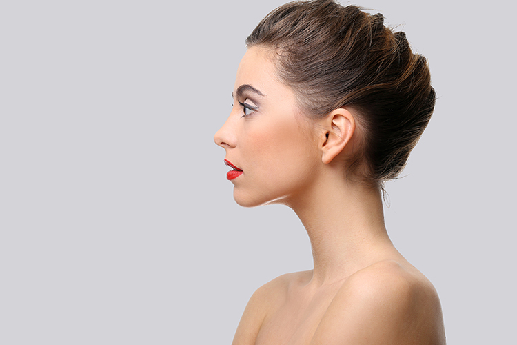 Gorgeous woman with red lipstick
